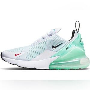 Nike Air Max 270 Women’s Sz 9.5 Mint Aqua Teal Metallic Silver